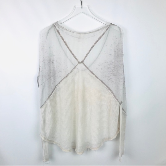 Free People sheer and waffle knit long sleeve - Picture 3 of 5